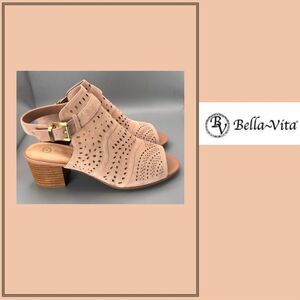 Bella Vita FONDA Tan Suede Slingback Sandal | Cut-out Design | Women's 10 | NWOB